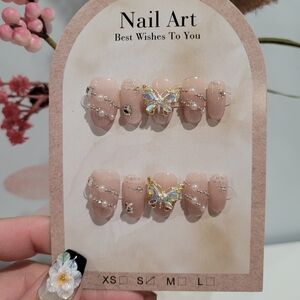 Golden Butterfly Press On nails
